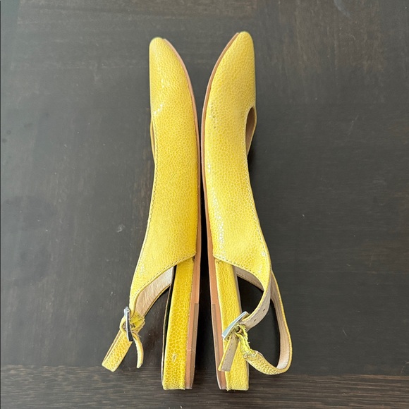 Vince Camuto Shoes - Vince Camuto Yellow Leather Slingback Flats